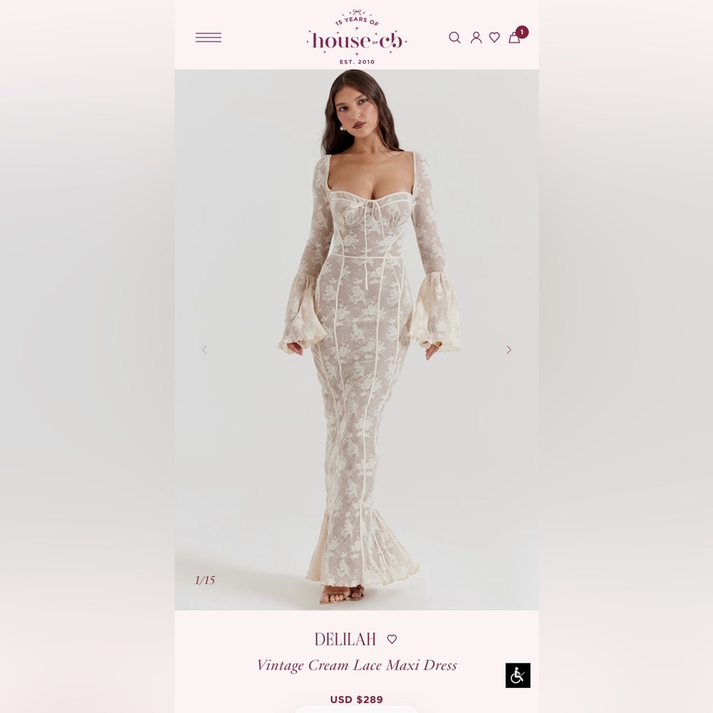 Elegant Cream Lace Women Dress